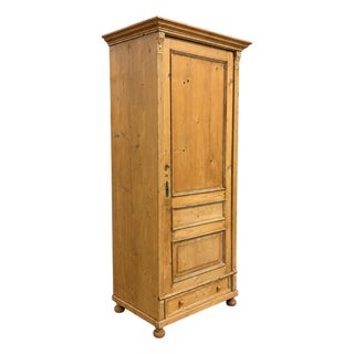 Traditional Pine Single Door Armoire, Vintage For Sale