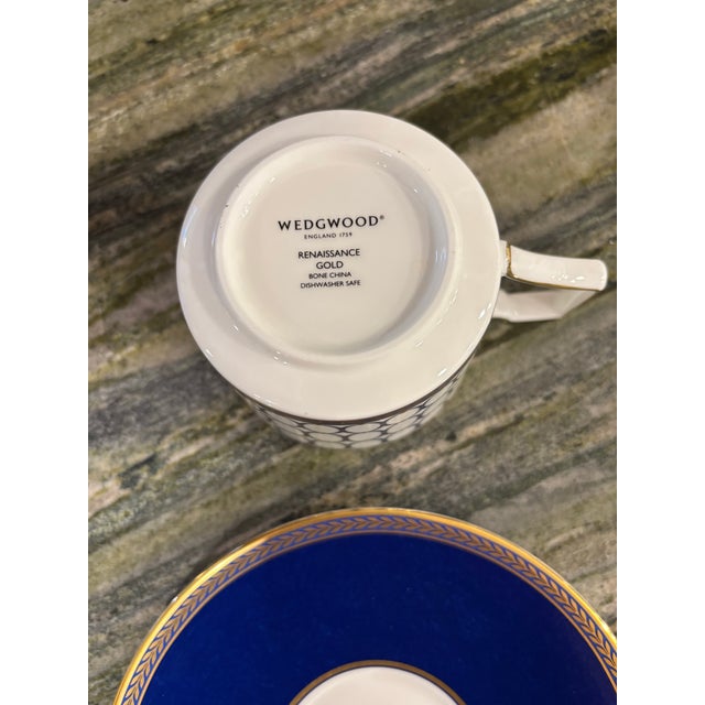 Wedgwood Bone China Renaissance Gold Tea Cup and Saucer For Sale - Image 10 of 10