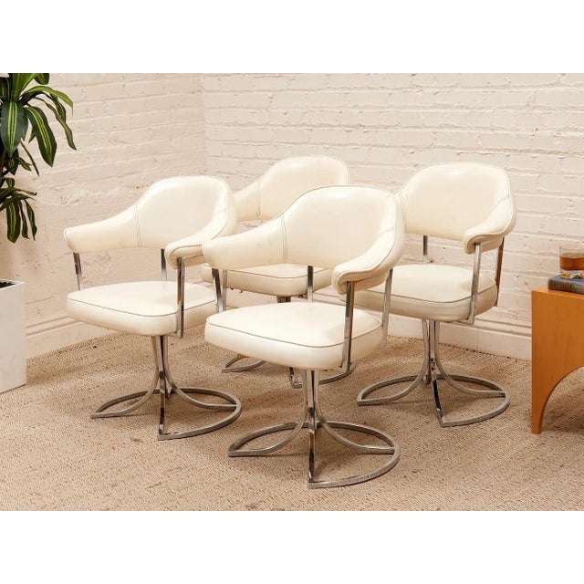 Mid-Century Modern Set of 4 Chrome-Craft Vintage 70’s Chairs For Sale - Image 3 of 9