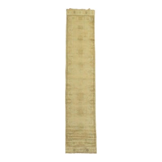 Brown Beige Turkish Oushak Runner For Sale