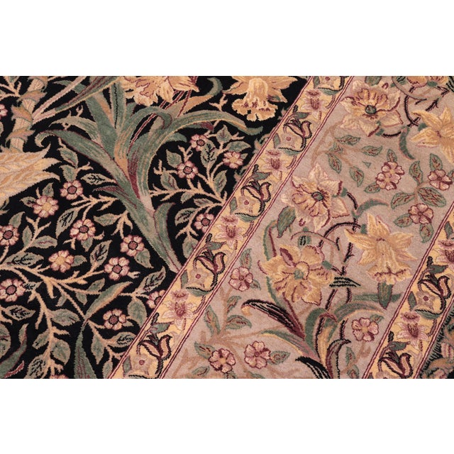 1990s Elegant Pak-Persian Black/Taupe Wool Rug - 9'2'' X 12'4'' For Sale - Image 5 of 9