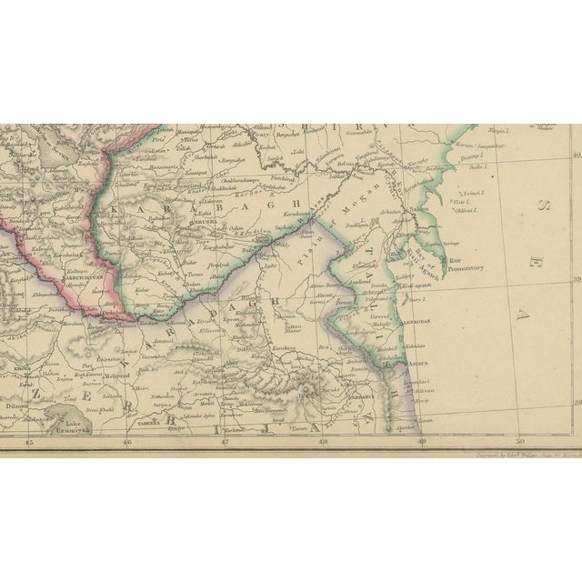 Paper Isthmus of Caucasus and Armenia Map, 1860 For Sale - Image 7 of 10