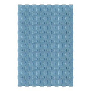 Light Blue Rectangle Textured Rug from Marqqa For Sale