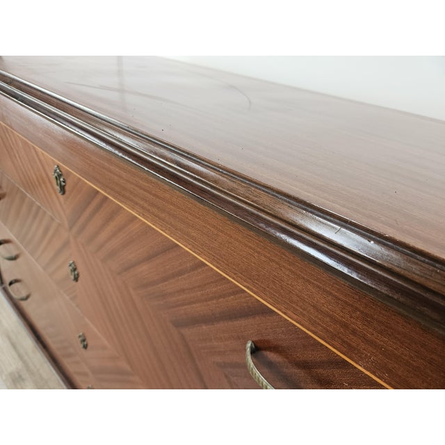 Brown Vintage Chest of Drawers in Rosewood and Maple, 1980 For Sale - Image 8 of 18