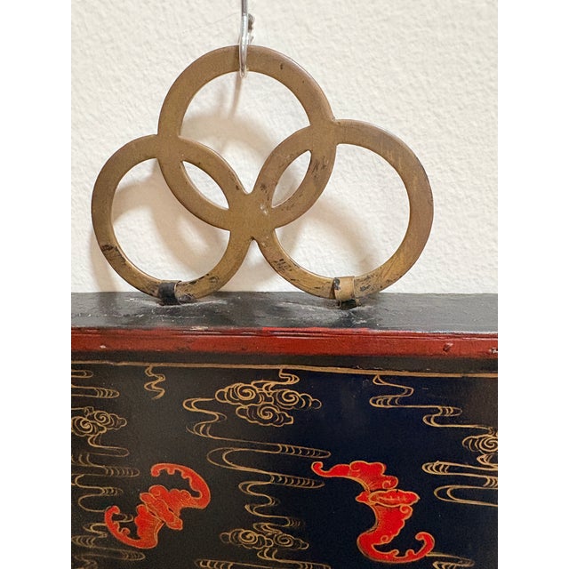 Chinese Lacquer Wall Panel With Polychrome Relief Motifs — 7" X 30" For Sale In Detroit - Image 6 of 6