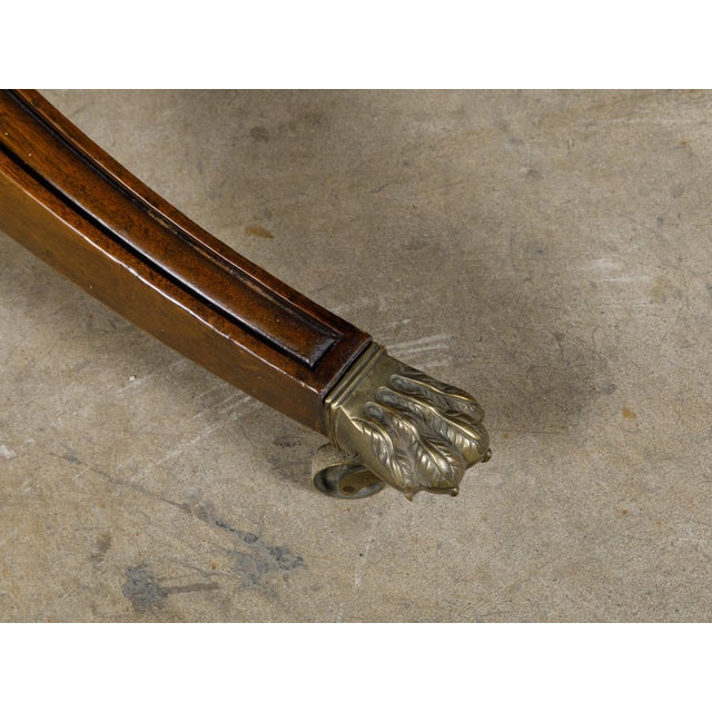 19th Century Regency English Mahogany Pembroke Table with Drawer, Quadripod Base, Lion Feet For Sale - Image 9 of 12