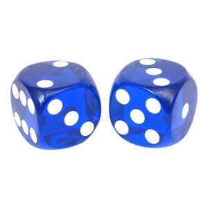Vintage Royal Blue and White Resin Dice Sculpture Pair of 80's