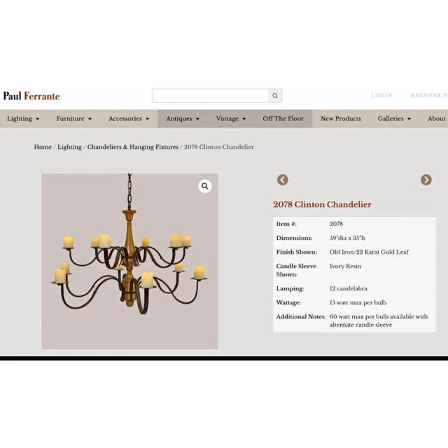 Paul Ferrante Paul Ferrante Clinton Chandelier For Sale - Image 4 of 4