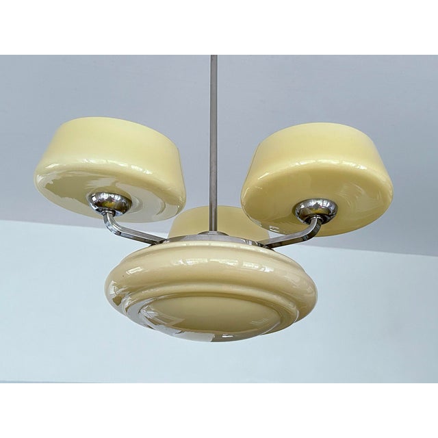 Lage Art Deco Pendant Light in Glass, 1930s For Sale - Image 6 of 18