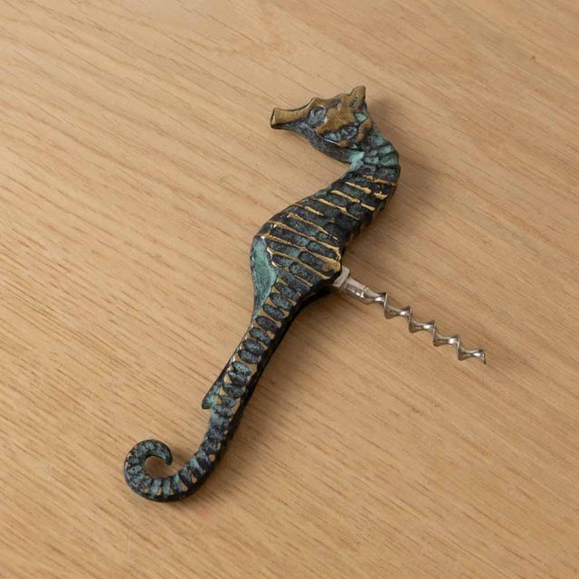 French 1950s French Brass Seahorse Bottle Opener For Sale - Image 3 of 8