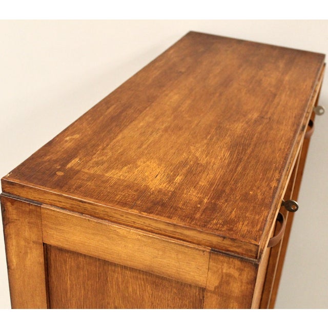 Wood Vintage Filing Cabinet in Oak, 1930s For Sale - Image 7 of 11