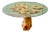 Yewwood Root Tree Dining Table with Round Glass Top, 1980 For Sale