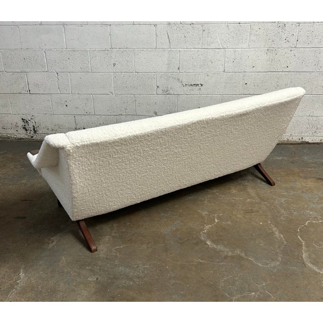 Mid-Century Modern Danish Mid Century Modern Boucle Upholstery & Teak Accent 3 Seat Sofa 1960s For Sale - Image 3 of 10