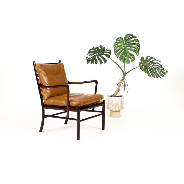 #1765 – Danish Modern / Mid Century Rosewood Colonial Armchair – Ole Wanscher for Poul Jeppesen – Cognac leather Wonderful...