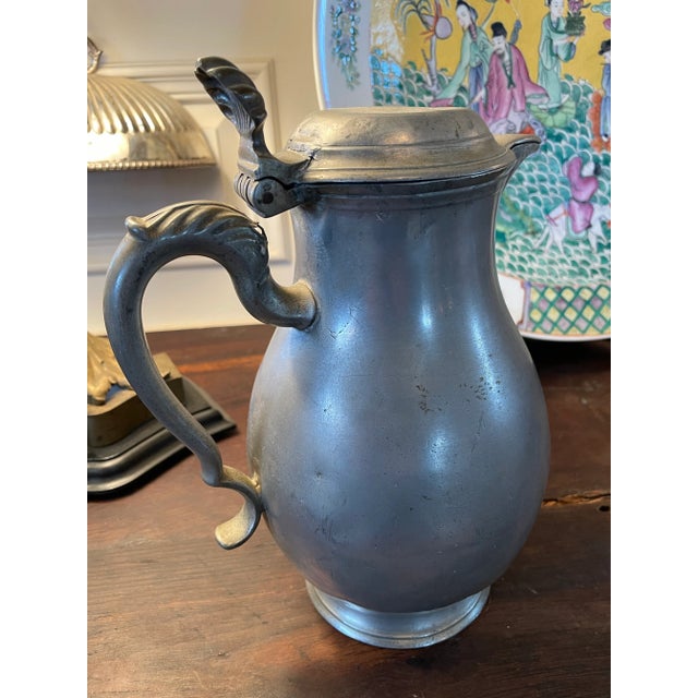 18th Century Flemish Pewter Pear Shaped Flagon Kan Inscribed Count De Buisseret For Sale - Image 13 of 13