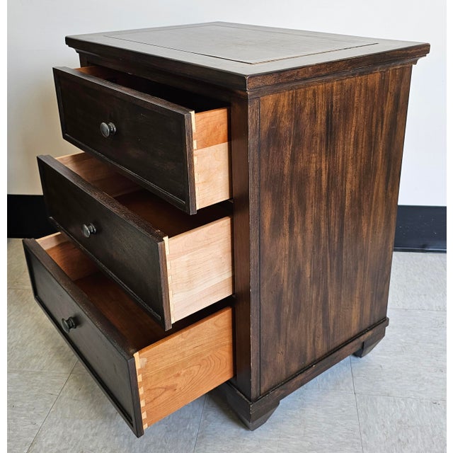 Chocolate Pair Ethan Allen Reeves Collection Bedside Chests Nightstands For Sale - Image 8 of 12