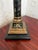 Mid 20th Century Neoclassical Black and Gold Corinthian Column Lamp With Hand Painted Florals and Pleated Shade For Sale - Image 6 of 9