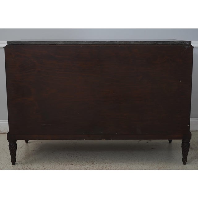 Vintage Neoclassical Marble Top Inlaid Dresser For Sale - Image 17 of 18