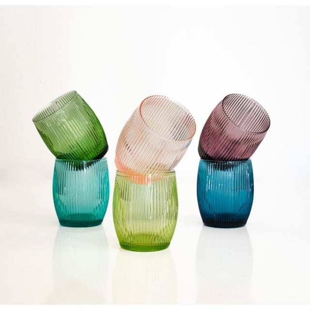 Blue Modern Drinking Glasses by La Vetreria, Set of 6 For Sale - Image 8 of 18