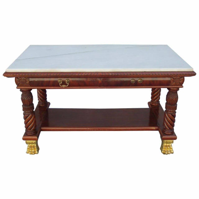 American 19th century Museum Piece Classical American Library Table or Desk-w/Provenance For Sale - Image 3 of 3