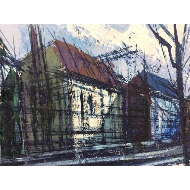 Mid-Century Modern Pat Davis Modernist Landscape Painting For Sale - Image 3 of 6