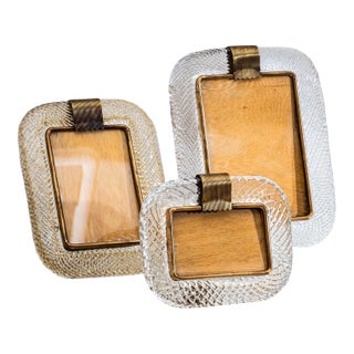 Set of Three Murano Glass Table Frames by Barovier & Toso, Italy, Mid-20th Century For Sale
