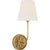 Polaris 15" Sconce in Antique-Burnished Brass with Linen Shade Designer: Chapman & Myers Finish: Antique-Burnished Brass...