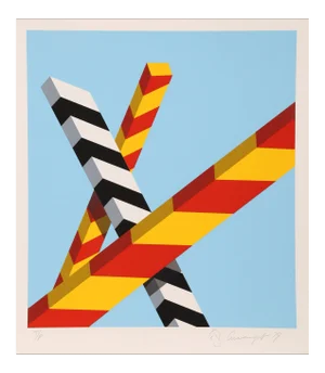 Allan D'Arcangelo, "Sky Bars", Pop Art Screenprint