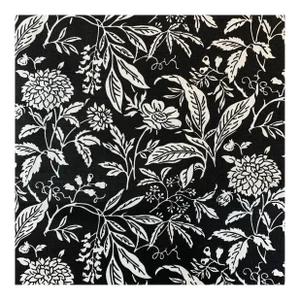 Premier Prints MM Designs Black & White Botanical Floral Leaf Fabric Sample