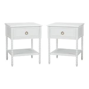 White Painted Antique Nightstand