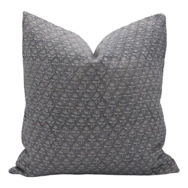 Fabdivine Throw Pillow Cover With Block Print 14x14 Inch - Gul Mohar For Sale