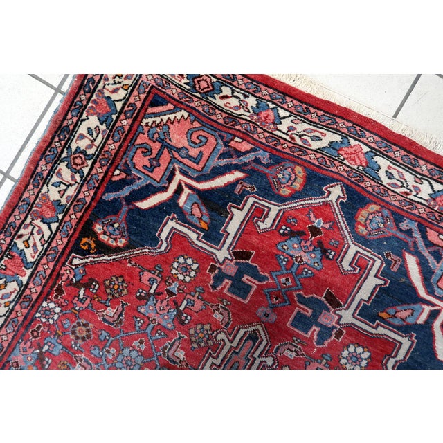 Handmade Vintage Persian Bidjar Rug 3.6' X 5.7' (112cm X 176cm), 1960s For Sale - Image 9 of 11