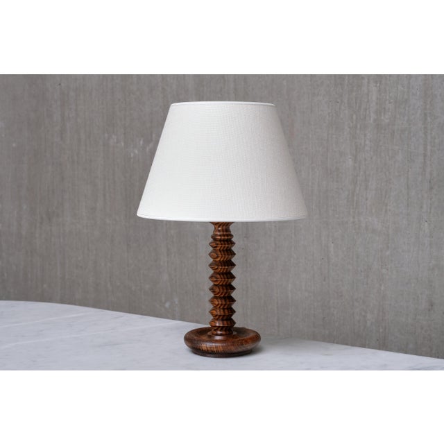 Sculptural Table Lamp in Ash Wood attributed to Charles Dudouyt, France, 1950s For Sale - Image 11 of 11