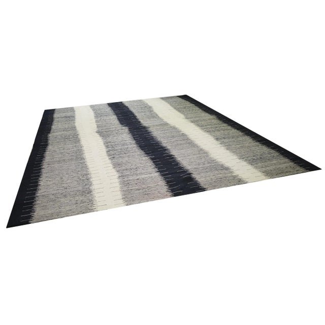 Vintage Mazandaran tribal hand woven kilim with natural colors,organic wool and geometric pattern.