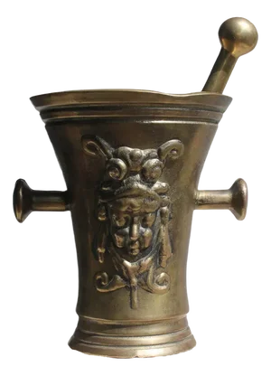 Brass Mortar Spice Hand Grinder and Pestle, Love Cooking Gift, Kitchen Decoration, 1940s