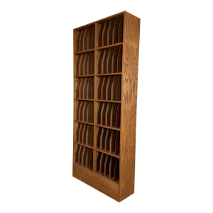 Vintage Oak 1980's Custom Record Lp Cabinet