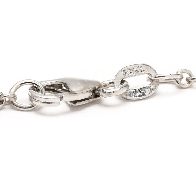 1 CTW Diamond Round Pendant Necklace, 18k White Gold, Length 18 Inches For Sale - Image 4 of 5