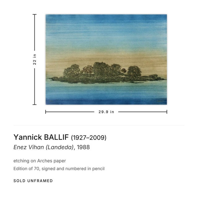 Figurative 1988 Yannick Ballif Enez Vihan (Landeda) Signed Etching For Sale - Image 3 of 3