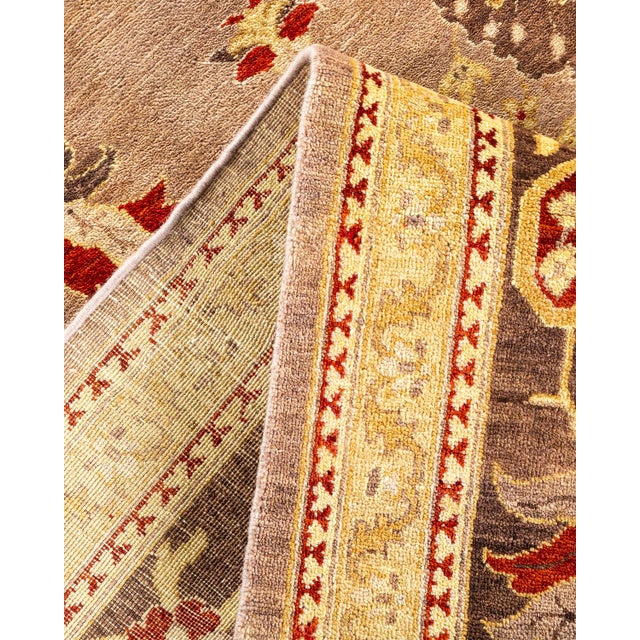 Eclectic, One-of-a-Kind Hand-Knotted Area Rug - Brown, 8' 10" x 12' 2" For Sale In New York - Image 6 of 8