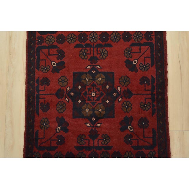 2020s Turkmen Runner 1’11” X 4’10” Red Wool Tribal Hand-Knotted Oriental Rug For Sale - Image 5 of 11