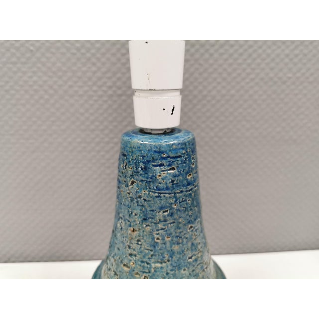 1980s Very Helle Allpass Table Lamp in Turquoise/Bluish Partial Glaze, Denmark, 1970s For Sale - Image 5 of 11