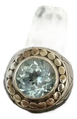 Sterling Blue Topaz Ring, Size 6.5