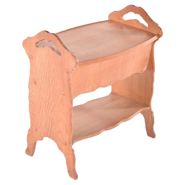 Vintage Danish Oak Sewing Table For Sale