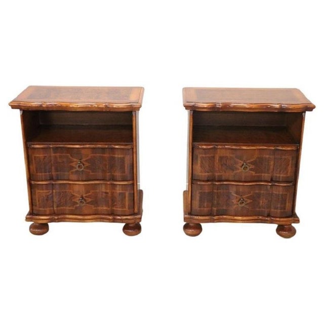 Walnut Veneer Nightstands, Set of 2 For Sale - Image 12 of 12