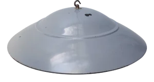 Large Mid-Century Modern Dutch Industrial Grey Enamel Pendant Lamps from Philips