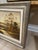 Offered is a vintage framed landscape oil print on canvas. This piece features a timeless scene with neutral colors and a...