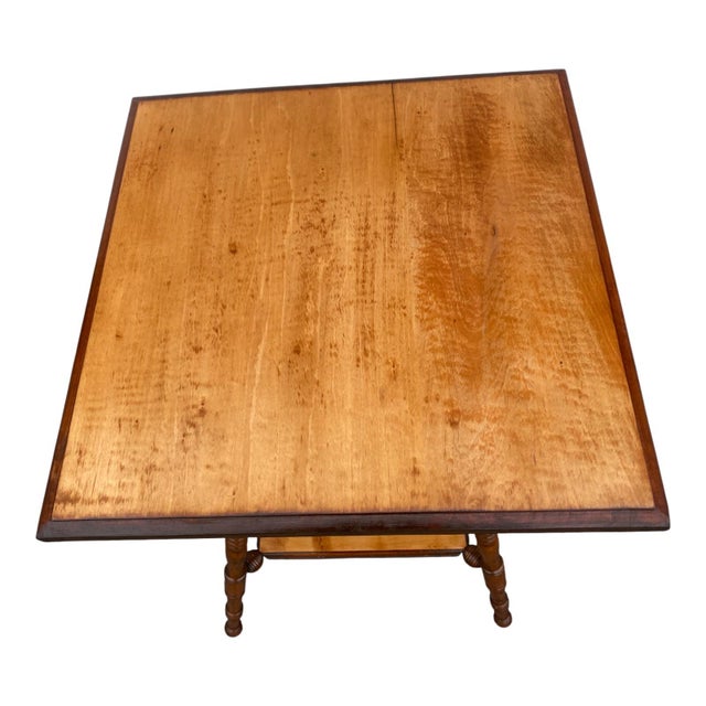 Wood Antique American Maple Parlor & Accent Table, Early 1900s, Victorian Style For Sale - Image 7 of 15