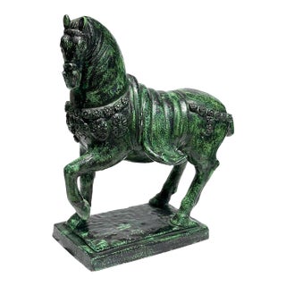 Vintage Italian Mid Century Modern Art Pottery Horse Sculpture For Sale