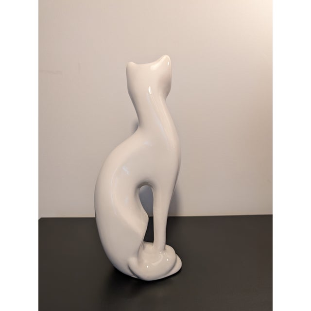 Mid Century Modern Ceramic Cat Figurine For Sale - Image 4 of 11