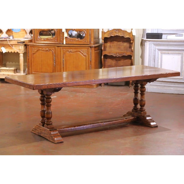 Late 20th Century French Louis XIII Oak and Chestnut Monastery Dining Table From the Pyrenees For Sale - Image 5 of 8